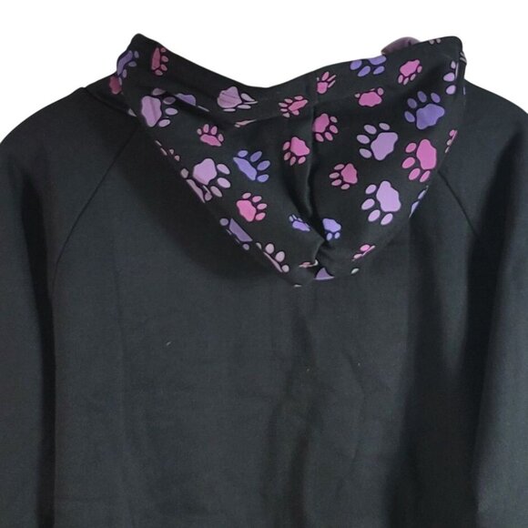 The Animal Rescue Site Pullover Sweatshirt Black 3X Hoodie Long Sleeve Paw Print - Picture 6 of 7
